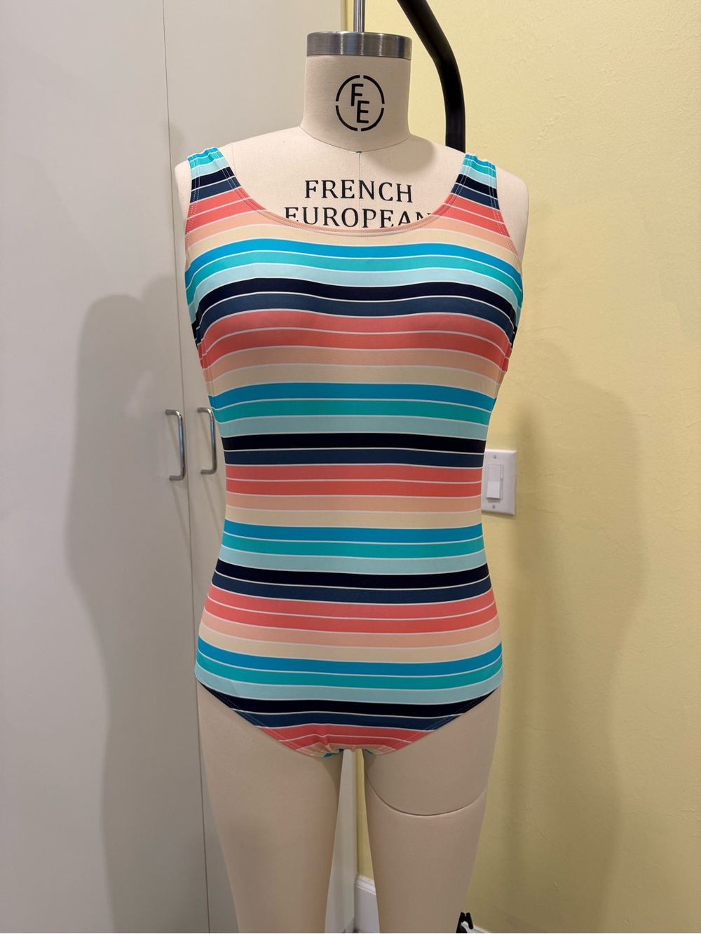 Lands' End Striped One-Piece Tugless Tank one piece swimsuit
